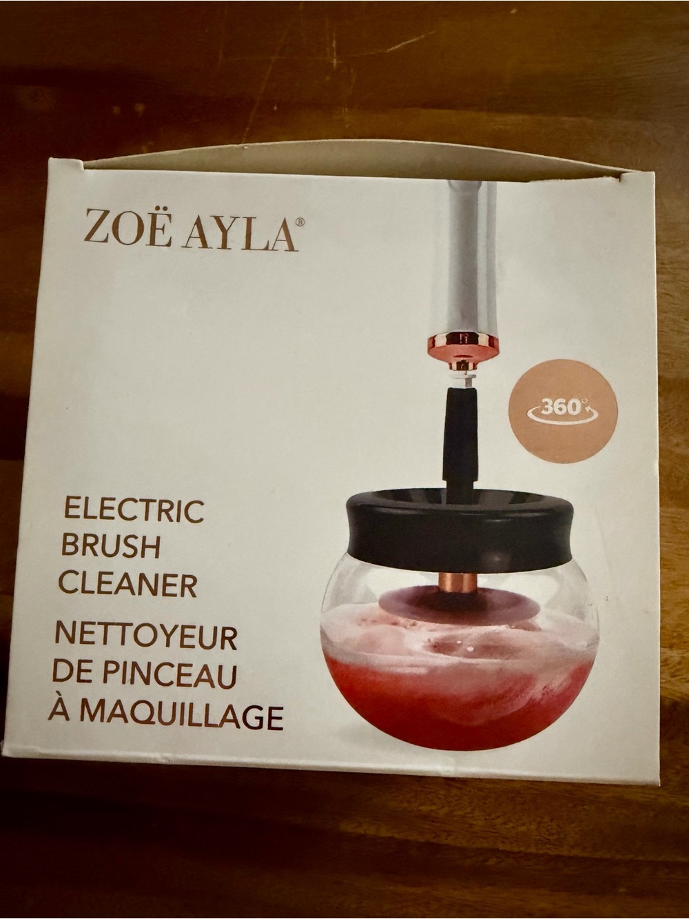 New in Box ZOE AYLA Electric Makeup Brush Cleaner - Rose Gold & Black
